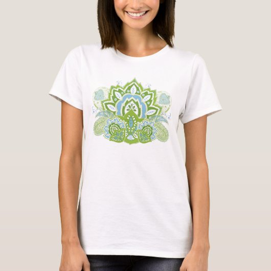 ペイズリーの花のTシャツ Tシャツ (正面)