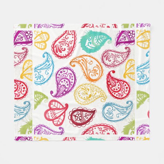 ペイズリーの虹の芸術は運命の運命を個人化します フリースブランケット (正面(横))