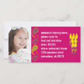 ペイズリーの誕生日フォト招待状 (正面)