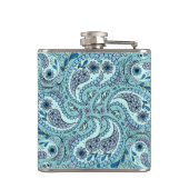 ペイズリーの鳥の赤ちゃん青 フラスク (裏面)