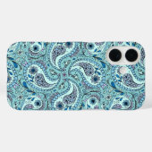 ペイズリーの鳥の赤ちゃん青 Case-Mate iPhoneケース (裏面 (横))