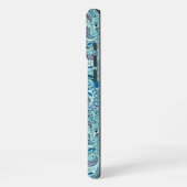 ペイズリーの鳥の赤ちゃん青 iPhoneケース (左側面)