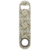 ペイズリーの鳥は黄色、茶色、白 スピード栓抜き (裏面)