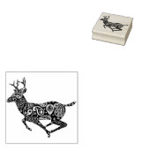 ペイズリーの鹿のアートスタンプ ラバースタンプ (押印)