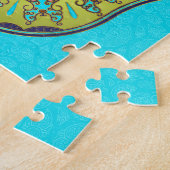 ペイズリーのHamsaカラフルな手 ジグソーパズル (側面)