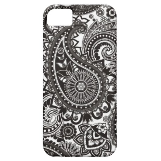 ペイズリーのIphoneの白黒箱 Case-Mate iPhoneケース (裏面)