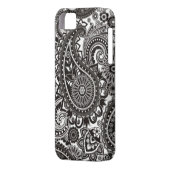 ペイズリーのIphoneの白黒箱 Case-Mate iPhoneケース (裏面左)