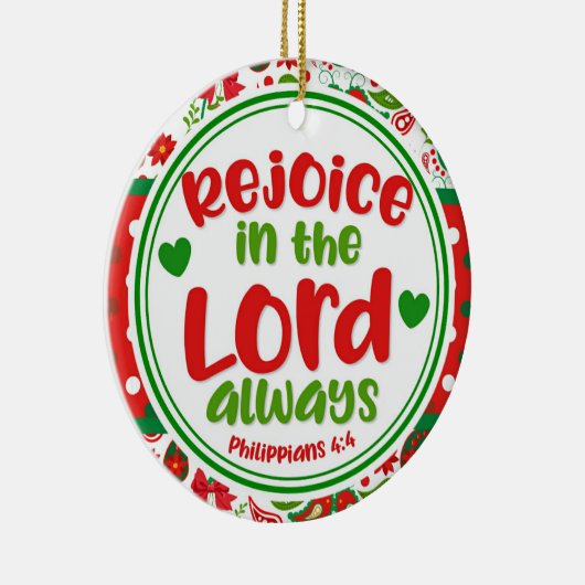 ペイズリーは主の中で喜ぶ常にクリスマス セラミックオーナメント (右)