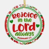 ペイズリーは主の中で喜ぶ常にクリスマス セラミックオーナメント (正面)