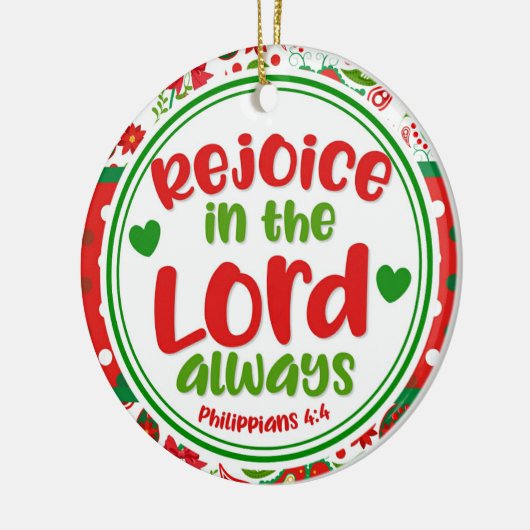 ペイズリーは主の中で喜ぶ常にクリスマス セラミックオーナメント (左)