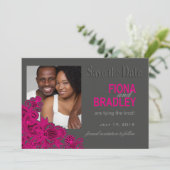 ペイズリーアステカ写真日付の保存暗い赤紫色 セーブザデート (スタンド正面)