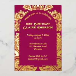 ペイズリーアーチ箔の招待 箔招待状