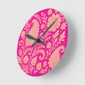 ペイズリーインドプリントデザイン ラウンド壁時計 (傾斜)