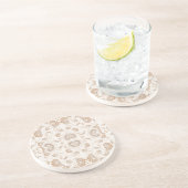 ペイズリーインBeigeエステモダンティックタンブラウン コースター (側面)