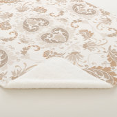 ペイズリーインBeigeエステモダンティックタンブラウン シェルパブランケット (3/4)