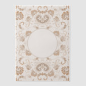 ペイズリーインBeigeエステモダンティックタンブラウン ベラム紙招待状 (正面)