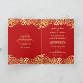 ペイズリーエレガントインディアン結婚折り招待状 招待状 (内部)
