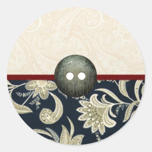 ペイズリーエレガントタペストリーのビジネステッカー ラウンドシール (正面)