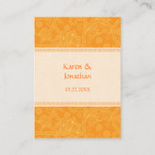 ペイズリーオレンジ印象結婚式レセプションカード エンクロージャーカード (裏面)