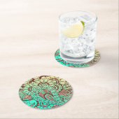 ペイズリーオーナメントI +あなたのバックガー。&アイディア ラウンドペーパーコースター (インサイチュ)