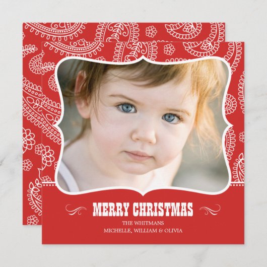 ペイズリーカウボーイクリスマスカード シーズンカード (正面/裏面)