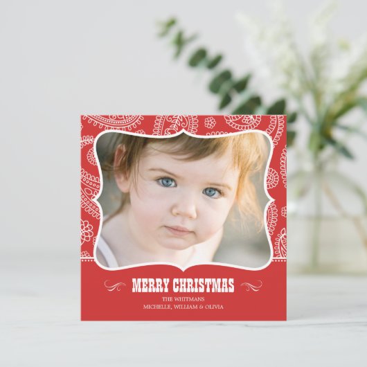 ペイズリーカウボーイクリスマスカード シーズンカード (スタンド正面)