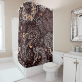 ペイズリーカラフルスタイルのシームレスなパターンビンタグ シャワーカーテン (インサイチュ)