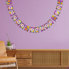 ペイズリーカラフルハッピーSweet sixteen バンティングフラッグ