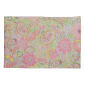 ペイズリーカラフルフローラ植物花 枕カバー (裏面-左)