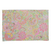 ペイズリーカラフルフローラ植物花 枕カバー (正面右)