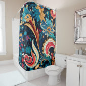 ペイズリーカラフルボホアートシャワーカーテン シャワーカーテン (インサイチュ)
