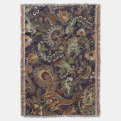 ペイズリーカラフル織物:民族ヴィンテージデザイン スローブランケット (正面縦)