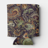 ペイズリーカラフル織物:民族ヴィンテージデザイン 缶クーラー (裏面)