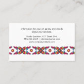 ペイズリーカラフル花 |写真カメラアイコン 名刺 (裏面)