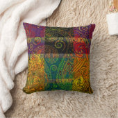 ペイズリーカラーブロック クッション (ブランケット)