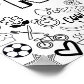 'ペイズリー'カラー – フルカスタムアウトラインデザイン ポスター (角)