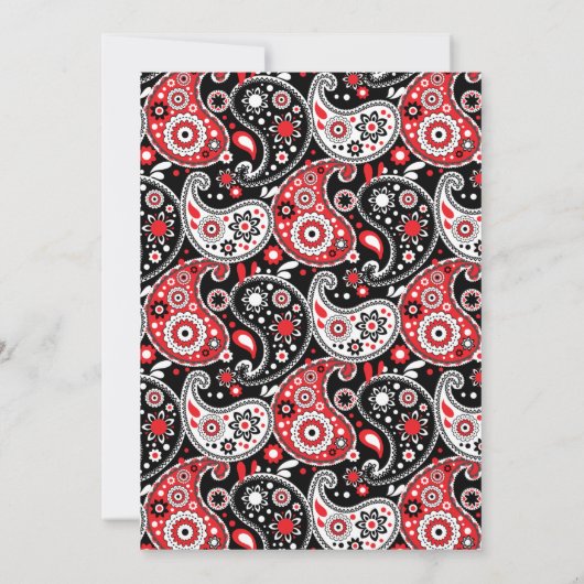 ペイズリーカントリーエレガントウェスタンスタイルパーティー 招待状 (裏面)