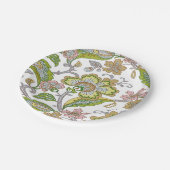 ペイズリーガーデンスタイル化フローラ刺繍 ペーパープレート (アングル)