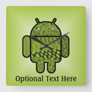 ペイズリーキャラクター for the Android™ ロボット スクエア壁時計