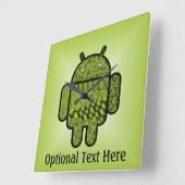 ペイズリーキャラクター for the Android™ ロボット スクエア壁時計 (傾斜)