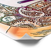 ペイズリーギタープリント ポスター (角)