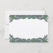 ペイズリークジャク結婚カラーの応答カード 出欠カード (裏面)