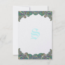 ペイズリークジャックカラーウェディングレセプションカード 招待状