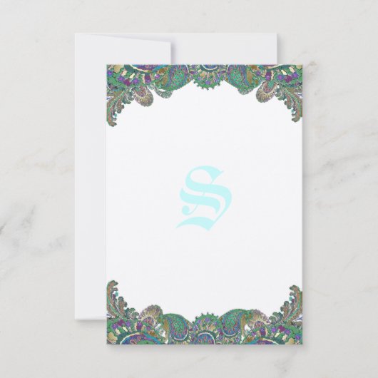 ペイズリークジャックカラーウェディングレセプションカード 招待状 (正面)