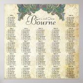 ペイズリークジャックカラー披露宴シーティングチャート ポスター (正面)