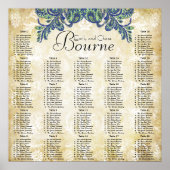 ペイズリークジャックカラー披露宴シーティングチャート ポスター (正面)