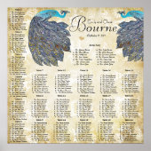 ペイズリークジャックカラー披露宴シーティングチャート ポスター (正面)