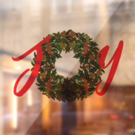 ペイズリークリスマスリースJOYクリスマス ウィンドウサイン