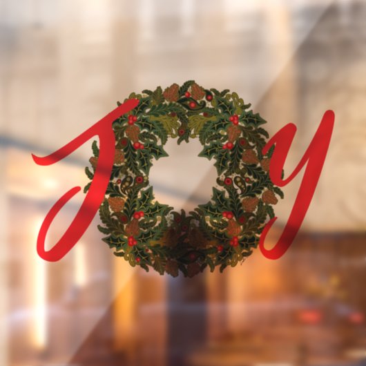 ペイズリークリスマスリースJOYクリスマス ウィンドウサイン (シート2)