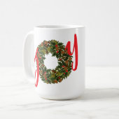 ペイズリークリスマスリースJOYクリスマス コーヒーマグカップ (正面左)